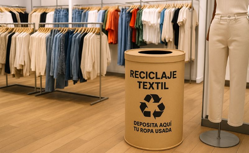 Reciclaje textil bidones kraft