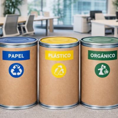 Reciclaje coworking bidones